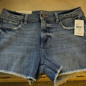 DL1961 Women’s Karlie Mid Rise Boyfriend Cutoff Short Denim Shorts - Philpot